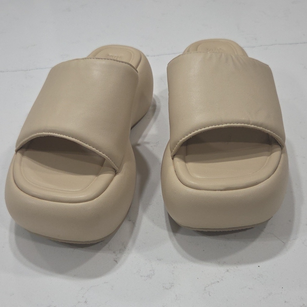 Zara Cream Platform Sandals Sz41 Will Fit Sz 10 Gentle Used - Picture 2 of 8